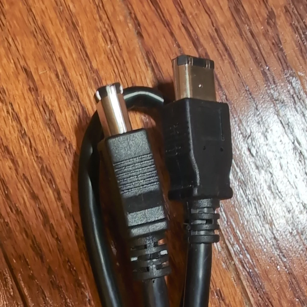 Two FireWire Cables Black
